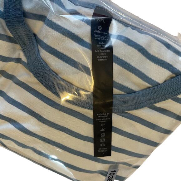 Lululemon Crewneck T-Shirt Short Sleeve Men's Size XXL Blue Gray Athleisure Gym - Picture 6 of 7